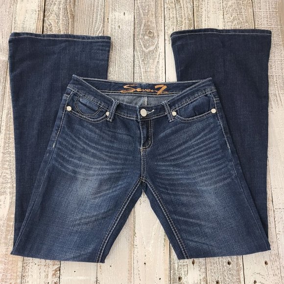 Seven7 Denim - Seven7 Dark Wash Denim Flare Boot Cut Jeans sz 28
